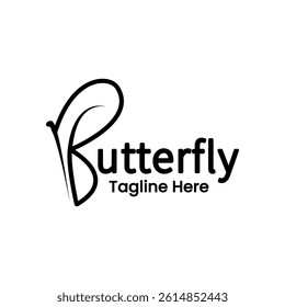 Elegant Butterfly Logo Design with Creative B Letter Wing Concept 
