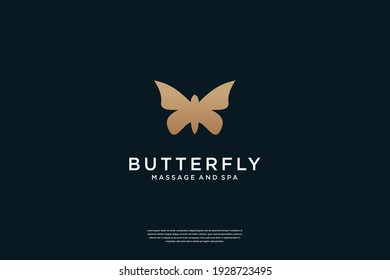 Elegant Butterfly logo design Flat minimalist