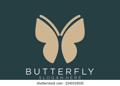 Elegant Butterfly logo design with line art style