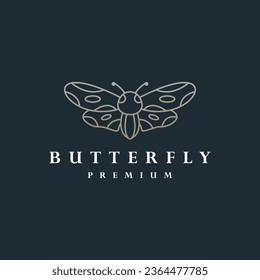 elegant Butterfly logo design symbol