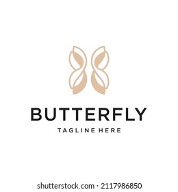 Elegant butterfly logo design	 template