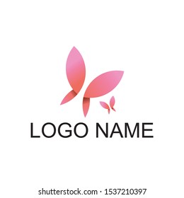 elegant butterfly logo templat with gradient