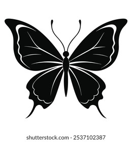 Elegant Butterfly Silhouette - Decorative Vector Design