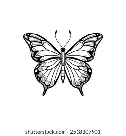 Elegant Butterfly Silhouette for Luxury Beauty Brand Logo, vector, design
