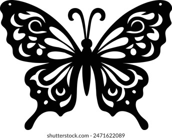 Elegant Butterfly Silhouette Vector Illustration