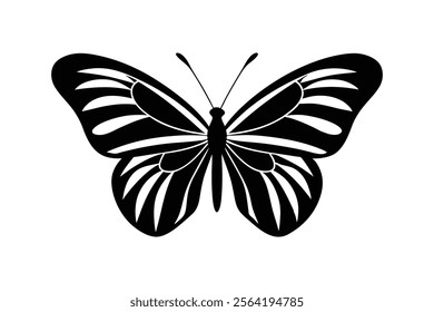 Elegant Butterfly Silhouette Vector Illustration