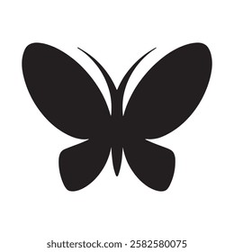 Elegant Butterfly Silhouette Vector – Minimalist Black Butterfly Clipart