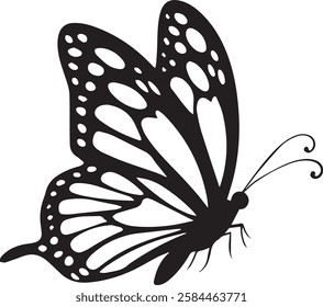 Elegant Butterfly Silhouette Vector with Unique Designs