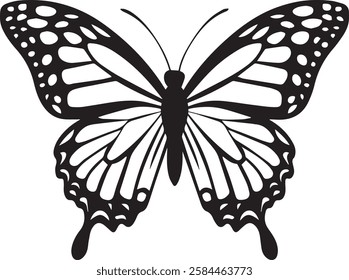 Elegant Butterfly Silhouette Vector with Unique Designs