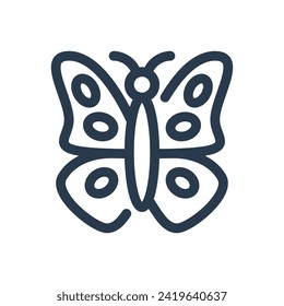 Elegant Butterfly in Tropical Jungle Vector Icon Illustration