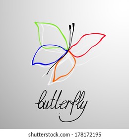 Elegant butterfly. Vector illustration.