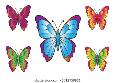 Elegant butterfly vector with intricate wing patterns and vibrant colors, perfect for nature-themed designs, logos, and creative projects.