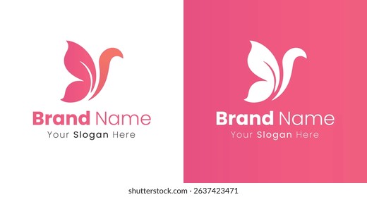 Elegant Butterfly Wing Logo Design for Feminine Brand Identity and Delicate Aesthetic