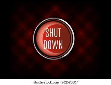 Elegant button from glossy material. Shut down symbol.