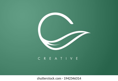 Elegantes Design für Leaf-Logos mit Outline Monogram Style Flat und Minimalist Vector Letter Icon Illustration.