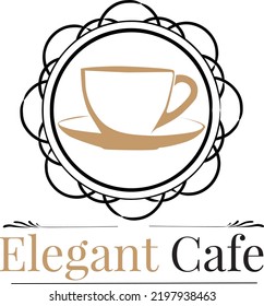 Elegant Cafe Restaurant Cup Coffee Logo