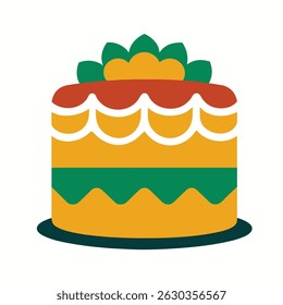 Elegantes Kuchendesign auf weißem Hintergrund

