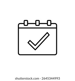 Elegant Calendar With Checkmark Icon For Schedules And Appointments