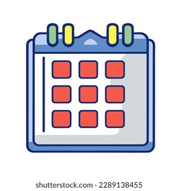 Elegant calendar icon, flat vector design style