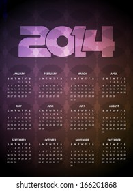 elegant calender design for new year 2014. vector illustration