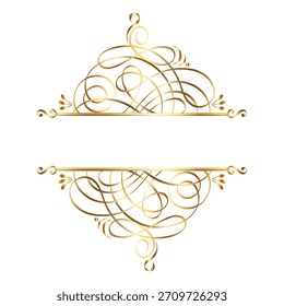 Elegant calligraphic decorative frame elements