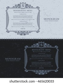 Elegant calligraphic menu restaurant, Two color options, Vector Eps 10