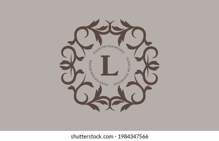 Elegant calligraphic ornament with exquisite letter L. Business sign, identity logo for restaurant, boutique, hotel.