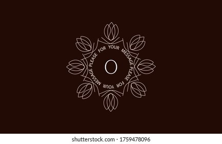 Elegant calligraphic ornament with the letter O. Monogram in brown. Business sign is identical for a boutique, jewelry, restaurant, cafe, hotel, labels.