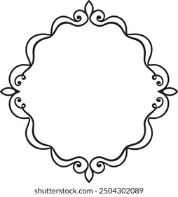 Elegant Calligraphic Ornamental Frame Designs with Transparent Background