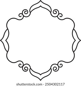 Elegant Calligraphic Ornamental Frame Designs with Transparent Background