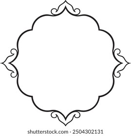 Elegant Calligraphic Ornamental Frame Designs with Transparent Background