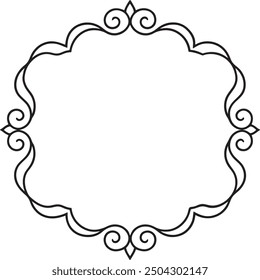 Elegant Calligraphic Ornamental Frame Designs with Transparent Background
