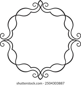 Elegant Calligraphic Ornamental Frame Designs with Transparent Background