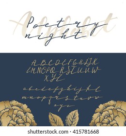 Elegant calligraphy ABC for your design.Hand drawn letters