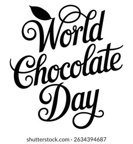 Elegant calligraphy design for world chocolate day vector illustration