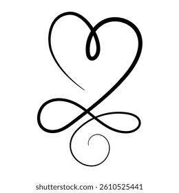 Elegant Calligraphy Heart Flourish Design