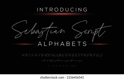 Elegant calligraphy script. Vector alphabet.