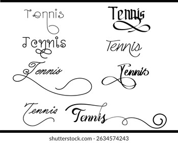 Elegant Calligraphy Tennis Logo – Signature Style Typography Monogram for Players, Brands, and Tournaments