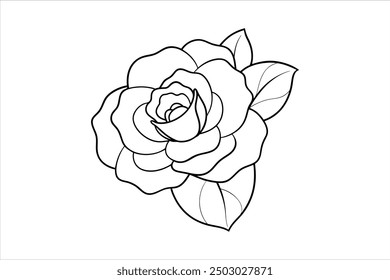 Elegant Camellia Silhouette Vector Illustration for Designers