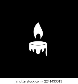 Elegant Candle Flame for Romantic Candlelight Diner or Religious logo design inspiration