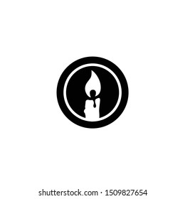 Elegant Candle and flame silhouette logo design