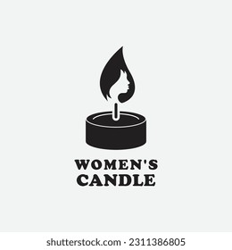 elegant candle flame woman icon  graphic design vector illustration in flat art style 