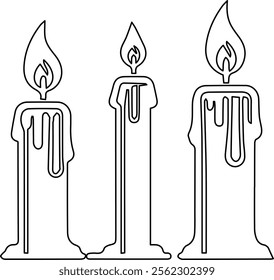Elegant Candle Line Art Vector Illustration | Minimalist Design for Home Decor, Spa, and Relaxation Themes.