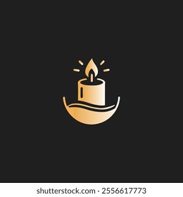 Elegant candle vector logo design