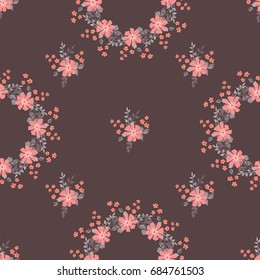 Elegant candy trendy pattern in small-scale flower. Millefleurs. Liberty style. Floral seamless background for textile, fabric, covers, manufacturing, wallpapers, print, gift wrap and scrapbooking.