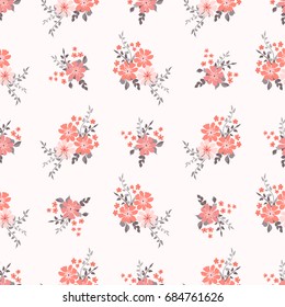 Elegant candy trendy pattern in small-scale flower. Millefleurs. Liberty style. Floral seamless background for textile, fabric, covers, manufacturing, wallpapers, print, gift wrap and scrapbooking.