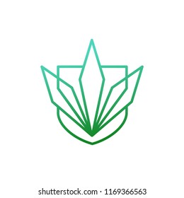 Elegant cannabis control logo for branding identity. Vector image.