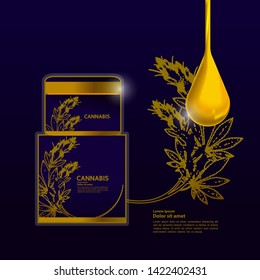 Elegant cannabis leaf Background vector illustration.