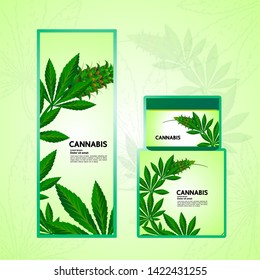 Elegant cannabis leaf Background vector illustration.