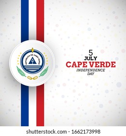 Elegant Cape Verde independence day illustration with unique Cape Verde flag vector background.